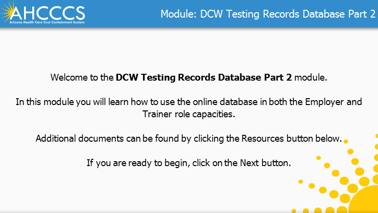 DCW Training - Module 2